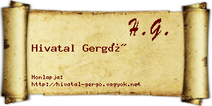 Hivatal Gergő névjegykártya